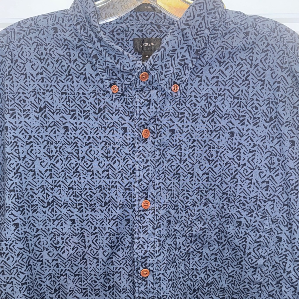 J. Crew Patterned Button Down-XL - Picture 4 of 8